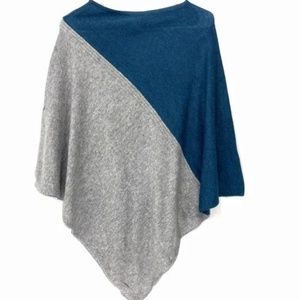 Celeste Wool and Cashmere Pullover Pancho‎ Grey Aquamarine OS